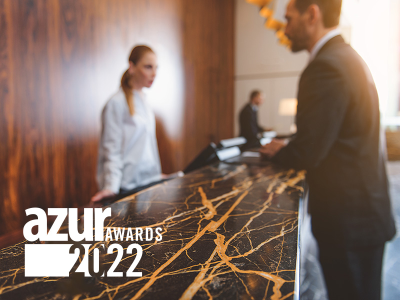 Registration desk in modern hotel